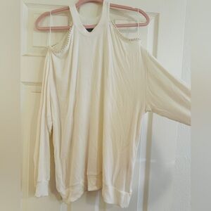 Michael Lauren Cream Off-the-Shoulder Sweater